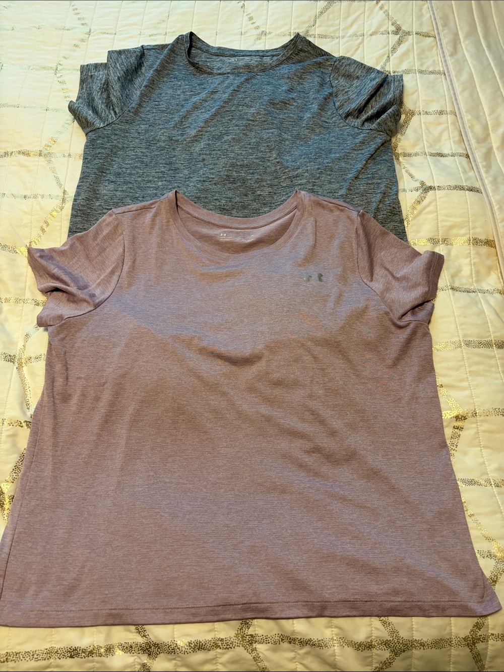 Under Armour Women’s Heather Mauve & Blue Gray Short Sleeve Tees - 2 Pack